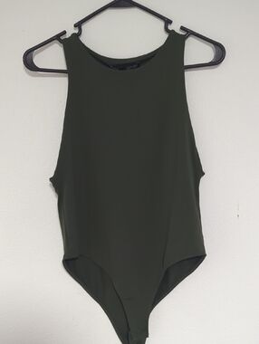 ZARA Olive Green Sleeveless Bodysuit